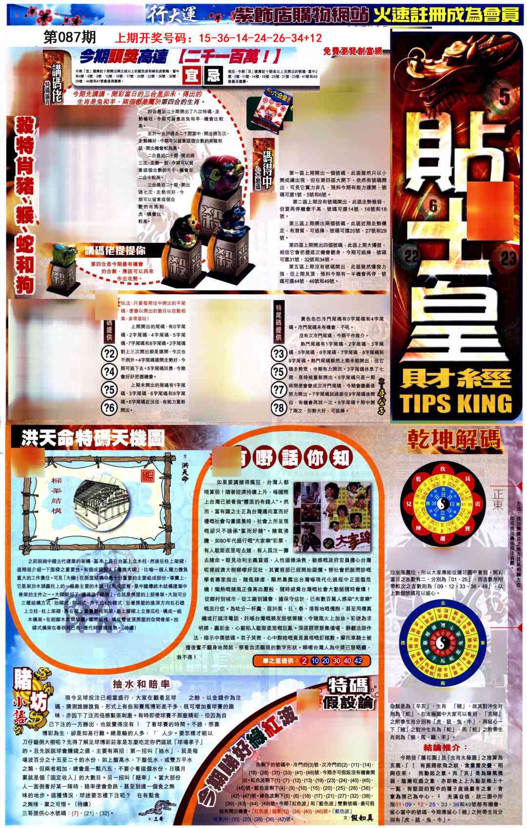 087期贴士皇A加大版[图]